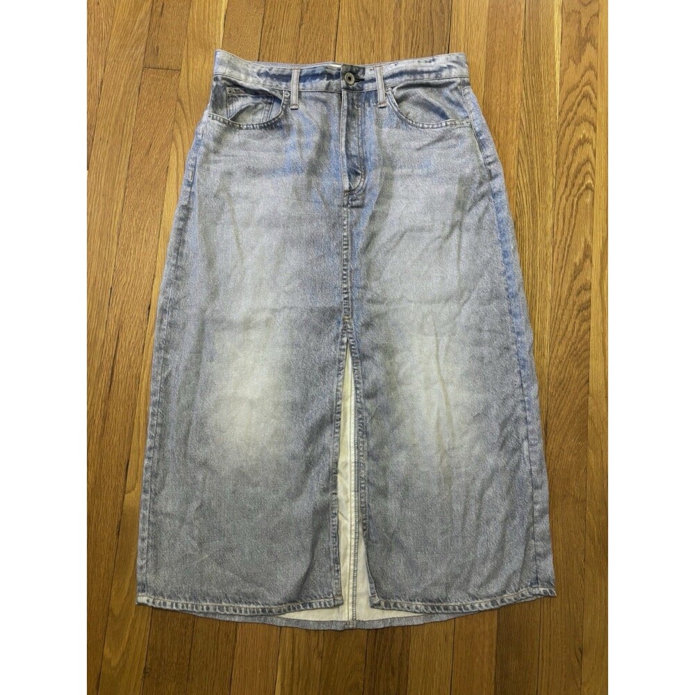 Rag & Bone Tulip Liquid Miramar Denim Midi Skirt Tencel Light Wash Size 28 - Picture 2 of 7